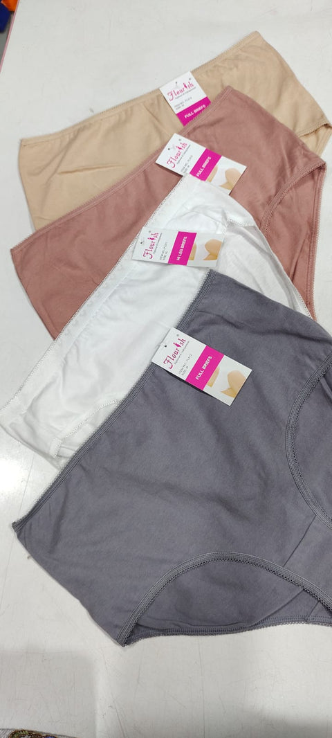 Basic High Waist Cotton Panty Pack of 2 - FL-512 - Black Skin & White