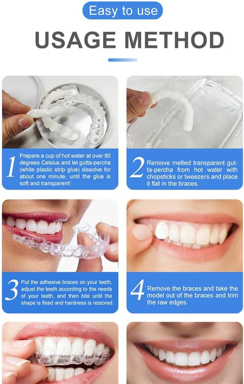 Snap On Smile Veneers Moldable False Artificial Braces Teeth Kits For Men And Women