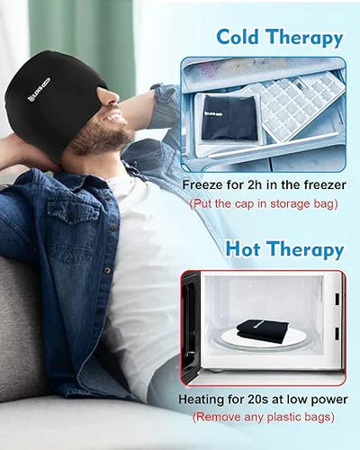 Migraine Relief Cap – Hot & Cold Gel Therapy for Headache & Sinus Pain