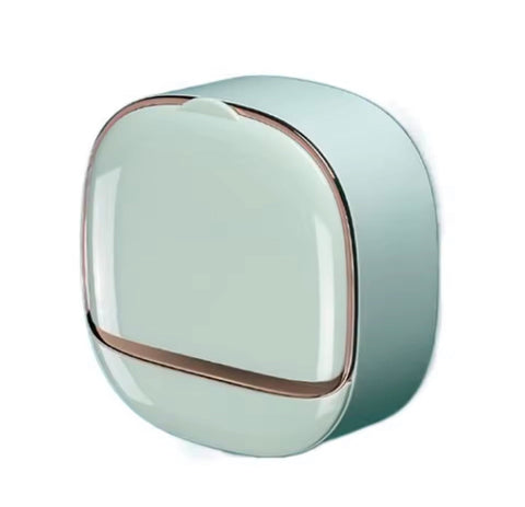 Wall Mounted Soap Box With Flip Cover, Soap Holder With Drainage Tray, Soap Holder With Lid, ABS Soap Box With Lid