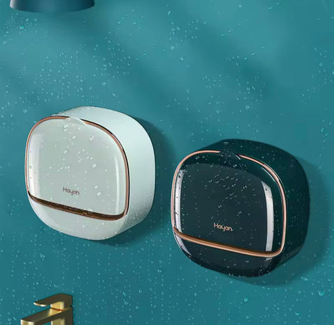 Wall Mounted Soap Box With Flip Cover, Soap Holder With Drainage Tray, Soap Holder With Lid, ABS Soap Box With Lid