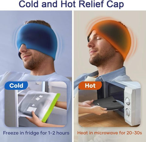 Migraine Relief Cap – Hot & Cold Gel Therapy for Headache & Sinus Pain