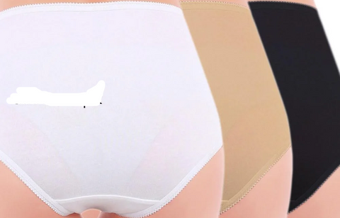 Basic High Waist Cotton Panty Pack of 2 - FL-512 - Black Skin & White
